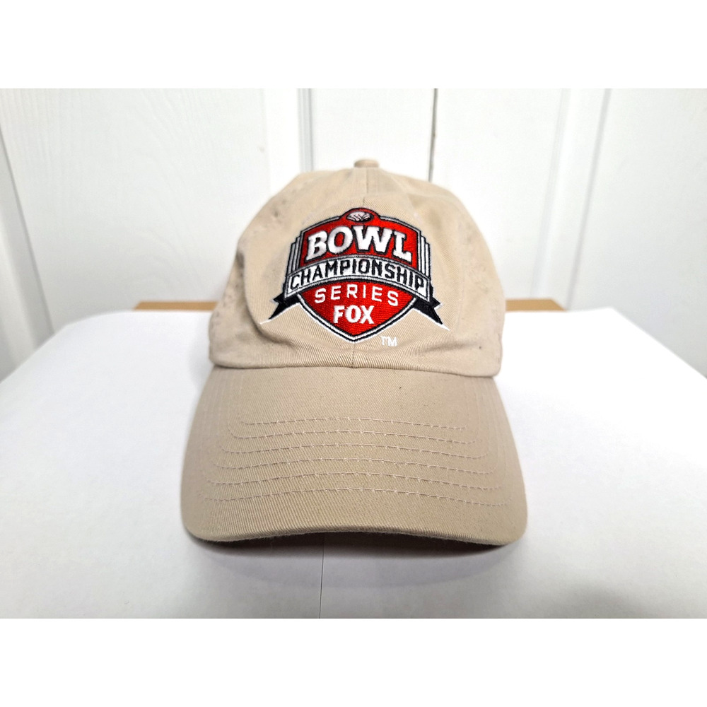 Vintage Fox Sports BCS Dad Hat Strapback Beige Promo Bowl Championship Series